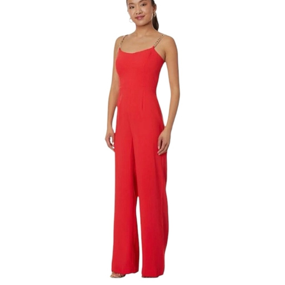 NWT Lilly Pulitzer Red Jumpsuit with Gold Straps size 8